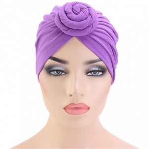 Skullies & Beanies Womens Big Flower Turban Beanie Elegant Cap Head Wrap Stretch Long Hair Scarf Headscarf - 441-beige - C519...