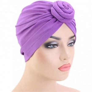 Skullies & Beanies Womens Big Flower Turban Beanie Elegant Cap Head Wrap Stretch Long Hair Scarf Headscarf - 441-beige - C519...