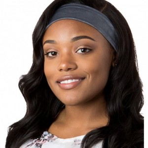 Headbands Adjustable & Stretchy Crushed Xflex Wide Headbands for Women Girls & Teens - Crushed Black/Burgundy/Grey 3pk - CG19...