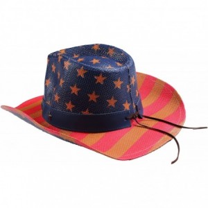 Cowboy Hats Men & Women's Woven Straw Cowboy Cowgirl Hat Western Outback w/Wide Brim - J - CN18CNHA9LY $19.68