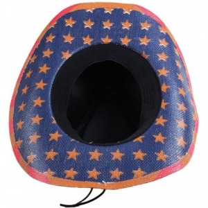 Cowboy Hats Men & Women's Woven Straw Cowboy Cowgirl Hat Western Outback w/Wide Brim - J - CN18CNHA9LY $19.68