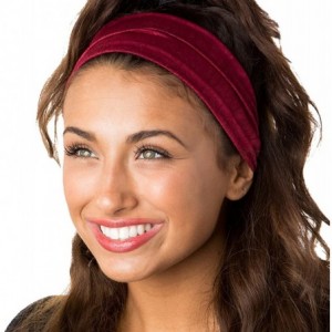 Headbands Adjustable & Stretchy Crushed Xflex Wide Headbands for Women Girls & Teens - Crushed Black/Burgundy/Grey 3pk - CG19...