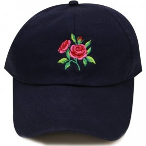 Baseball Caps Tre170 Pink Roses Tattoo Cotton Baseball Caps - Navy - CL18CCUK2QA $13.73