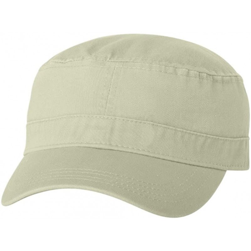 Baseball Caps Cotton Twill Cadet Military Style Hat Cap - Stone - CB12MXYHNST $17.06