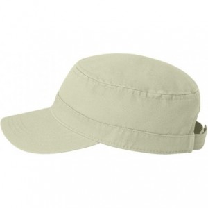 Baseball Caps Cotton Twill Cadet Military Style Hat Cap - Stone - CB12MXYHNST $17.06