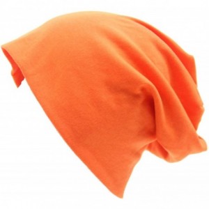 Skullies & Beanies Women Men Beanies Hat Cotton Stretch Slouchy Beanie Chemo Hat Hip-hop Skull Cap - Orange - CB18KK35T8Z $11.88