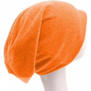 Skullies & Beanies Women Men Beanies Hat Cotton Stretch Slouchy Beanie Chemo Hat Hip-hop Skull Cap - Orange - CB18KK35T8Z $11.88
