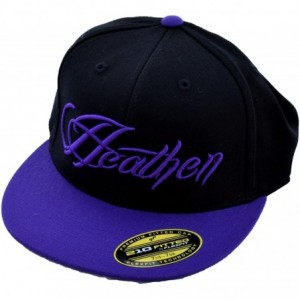 Baseball Caps Script Fitted Hat - Black/Purple - CA187NDLGEH $22.62