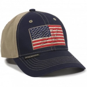 Baseball Caps Unisex-Adult American Flag- Navy/Khaki- Adult - CZ189K398IO $11.37