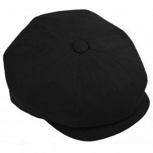 Newsboy Caps Mens Newsboy Cap- Patchwork Cabbie- Driving Cap- Light Weight Applejack Hat - Black - C417AZ4O2CS $17.46