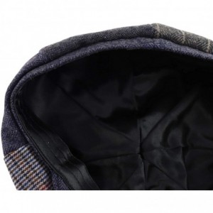 Newsboy Caps Men's Oversize XXL Wool 8 Quarter Satin Lined Winter Newsboy Cap - Charcoal Navy - C619343ZHR9 $37.42