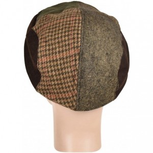 Newsboy Caps Ivy Scally Cap Patchwork Tweed Driver Hat - Brown - C7188ZX2WNL $9.47