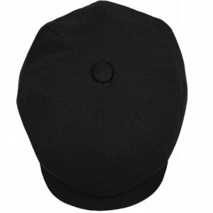 Newsboy Caps Mens Newsboy Cap- Patchwork Cabbie- Driving Cap- Light Weight Applejack Hat - Black - C417AZ4O2CS $17.46