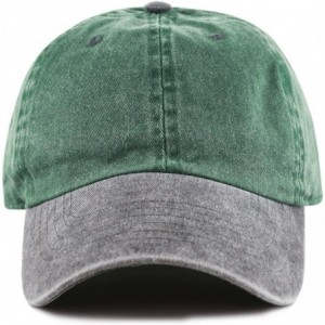 Baseball Caps 100% Cotton Pigment Dyed Low Profile Dad Hat Six Panel Cap - 5. Green Black - C317XHR7T2T $8.01