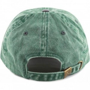 Baseball Caps 100% Cotton Pigment Dyed Low Profile Dad Hat Six Panel Cap - 5. Green Black - C317XHR7T2T $8.01