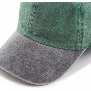 Baseball Caps 100% Cotton Pigment Dyed Low Profile Dad Hat Six Panel Cap - 5. Green Black - C317XHR7T2T $8.01