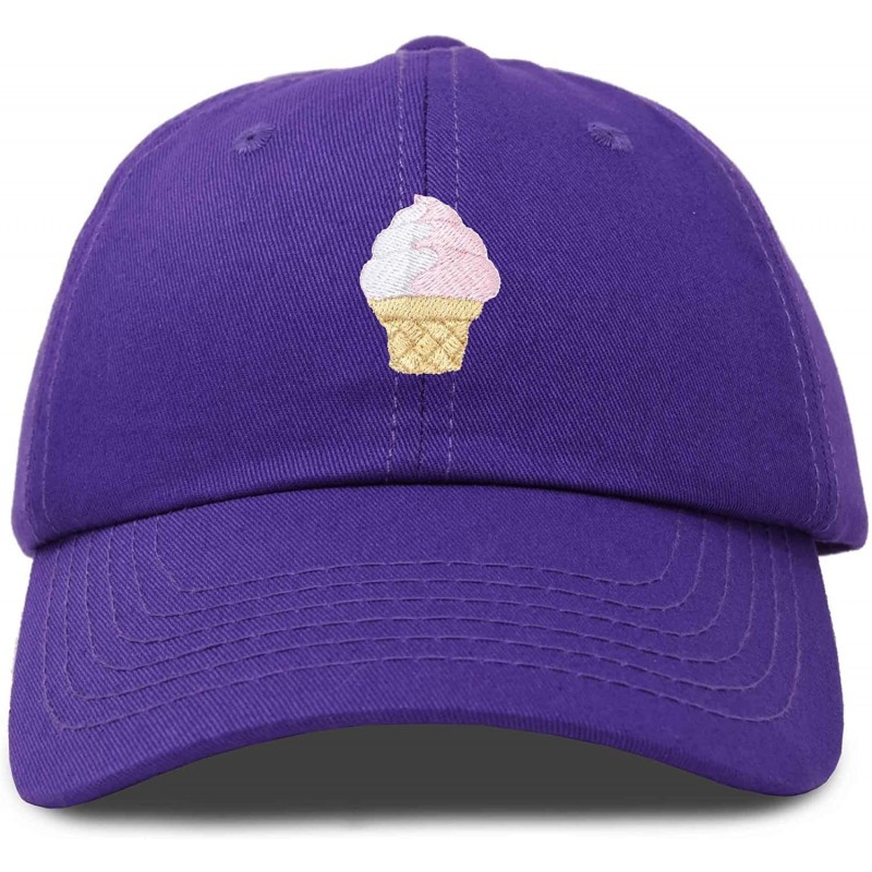 Baseball Caps Soft Serve Ice Cream Hat Cotton Baseball Cap - Purple - C018LL4O8SZ $9.89