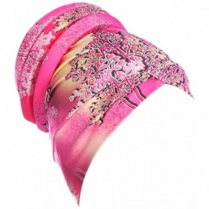Skullies & Beanies Newly Fashion Women Islamic Muslim Leaves Hijab Turban Hat Headwrap Scarf Cover Chemo Cap Gift - Hot Pink ...