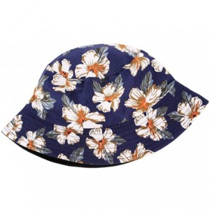 Bucket Hats Reversible Cotton Bucket Hat Multicolored Fisherman Cap Packable Sun Hat - Deep Blue1 - C518DK8HWR6 $15.97