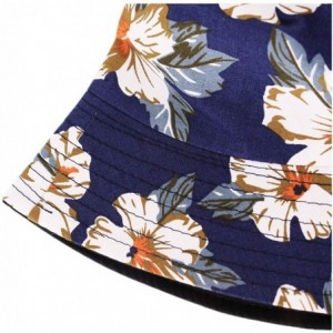 Bucket Hats Reversible Cotton Bucket Hat Multicolored Fisherman Cap Packable Sun Hat - Deep Blue1 - C518DK8HWR6 $15.97