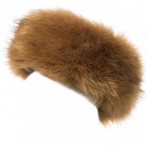 Cold Weather Headbands Cozy Warm Hair Band Earmuff Cap Faux Fox Fur Headband with Stretch for Women - B1-camel - CP18HX9E482 ...