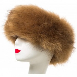 Cold Weather Headbands Cozy Warm Hair Band Earmuff Cap Faux Fox Fur Headband with Stretch for Women - B1-camel - CP18HX9E482 ...