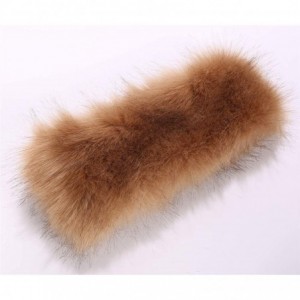 Cold Weather Headbands Cozy Warm Hair Band Earmuff Cap Faux Fox Fur Headband with Stretch for Women - B1-camel - CP18HX9E482 ...