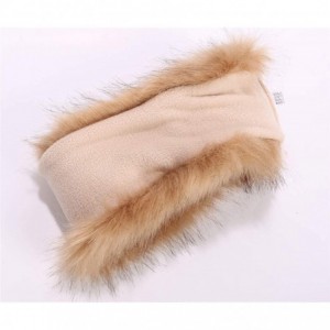 Cold Weather Headbands Cozy Warm Hair Band Earmuff Cap Faux Fox Fur Headband with Stretch for Women - B1-camel - CP18HX9E482 ...