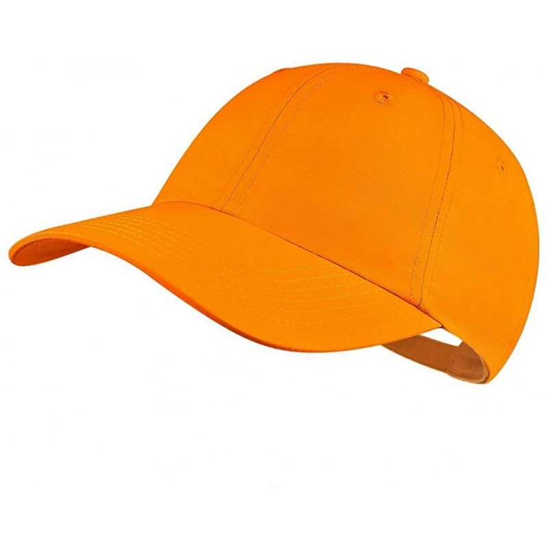 Baseball Caps Quick Dry Dad hat Baseball Cap Unstructured Plain Sport Hats Unisex - Orange - C318RA43XQU $9.46