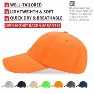 Baseball Caps Quick Dry Dad hat Baseball Cap Unstructured Plain Sport Hats Unisex - Orange - C318RA43XQU $9.46