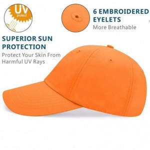 Baseball Caps Quick Dry Dad hat Baseball Cap Unstructured Plain Sport Hats Unisex - Orange - C318RA43XQU $9.46