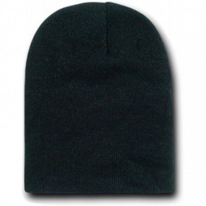 Skullies & Beanies 8 Inch Short Knit Beanie Cap - Black - C4119R19UOH $8.60