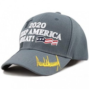 Baseball Caps Trump 2020 Keep America Great 3D Embroidery American Flag Baseball Cap - 011 Grey - CA18WQ0AH53 $14.63