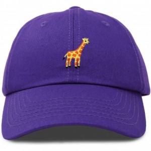 Baseball Caps Giraffe Baseball Cap Soft Cotton Dad Hat Custom Embroidered - Purple - CC18RG3SW9A $28.74