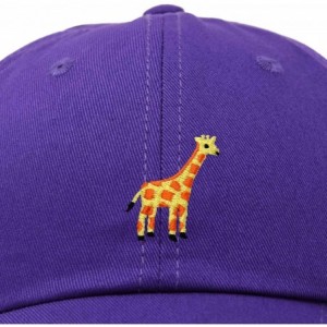 Baseball Caps Giraffe Baseball Cap Soft Cotton Dad Hat Custom Embroidered - Purple - CC18RG3SW9A $15.33