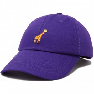 Baseball Caps Giraffe Baseball Cap Soft Cotton Dad Hat Custom Embroidered - Purple - CC18RG3SW9A $15.33