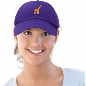 Baseball Caps Giraffe Baseball Cap Soft Cotton Dad Hat Custom Embroidered - Purple - CC18RG3SW9A $15.33