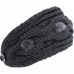Cold Weather Headbands Plain Adjustable Winter Cable Knit Headband - 2-charcoal - CO18MGNX0L5 $20.33