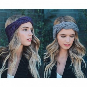 Cold Weather Headbands Womens Winter Knitted Headband Soft Crochet Knotting Hair Band Turban Headwrap Hat Cap - C9193QTGUTN $...