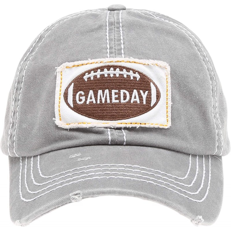 Baseball Caps Baseball Distressed Embroidered Adjustable - Gameday - Grey - CW18YIW2K6Q $14.89