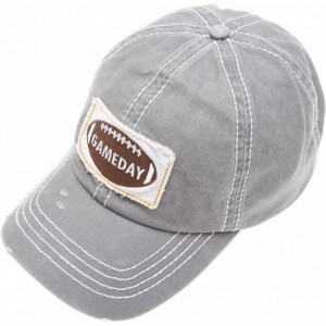 Baseball Caps Baseball Distressed Embroidered Adjustable - Gameday - Grey - CW18YIW2K6Q $14.89