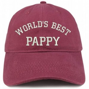 Baseball Caps World's Best Pappy Embroidered Soft Crown 100% Brushed Cotton Cap - Maroon - C318STEE3WR $16.09