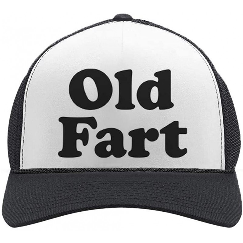 Baseball Caps Old Fart - Funny Birthday Gift For Father - Dad Joke Trucker Hat Mesh Cap - Black/White - CD18R42OXR9 $10.18