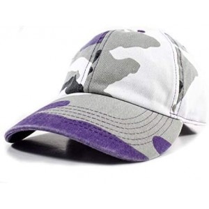 Baseball Caps Polo Style Baseball Cap Ball Dad Hat Adjustable Plain Solid Washed Mens Womens Cotton - Purple Camo - CZ18WC6NG...