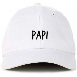 Baseball Caps Papi Daddy Baseball Cap- Embroidered Dad Hat- Unstructured Six Panel- Adjustable Strap (Multiple Colors) - Whit...