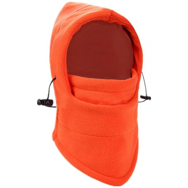 Balaclavas Balaclava Heavyweight Fleece Hood Cold Weather Windproof Face and Neck Mask - Orange - C0192SZRY5Z $13.76