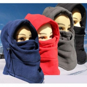 Balaclavas Balaclava Heavyweight Fleece Hood Cold Weather Windproof Face and Neck Mask - Orange - C0192SZRY5Z $13.76