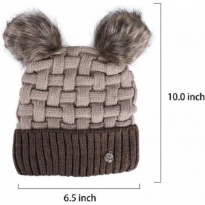 Skullies & Beanies Womens Winter Beanie Hat Warm Knit Skull Hat Scarf Set for Girl Slouchy Thick Fleece Lined Ski Hat with Po...