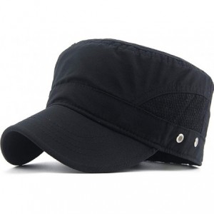 Baseball Caps Mens Womens Quick Dry Cadet Cap Waterproof Army Military Hat Flat Top Caps Mesh Inner - B-black - C711ACXSXHN $...