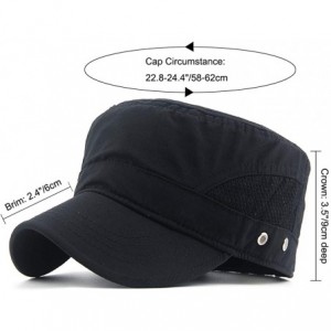 Baseball Caps Mens Womens Quick Dry Cadet Cap Waterproof Army Military Hat Flat Top Caps Mesh Inner - B-black - C711ACXSXHN $...